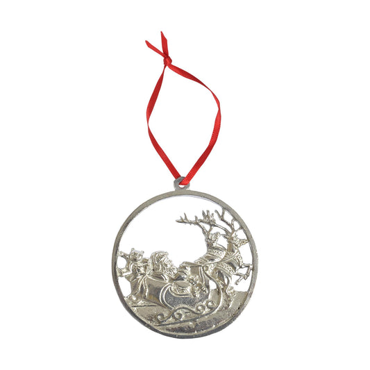 Mast General Store Santa's Sleigh Pewter Ornament