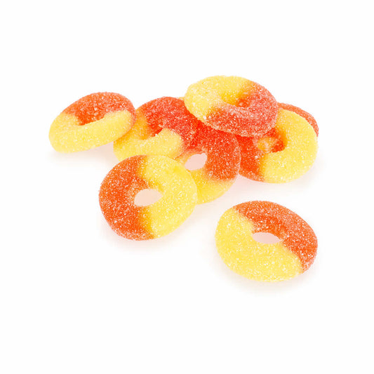 Albanese Gummi Peach Rings Candy - 1 lb.