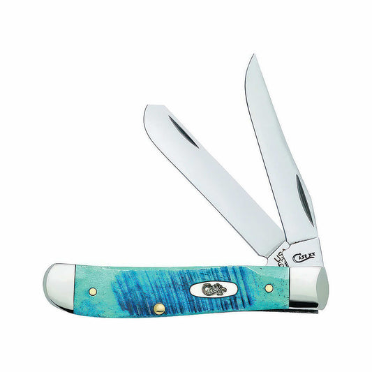 Sawcut Jig Caribbean Blue Bone Mini Trapper Knife