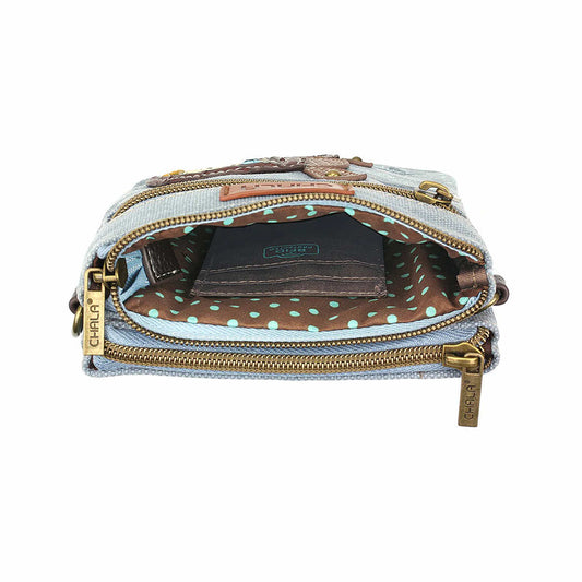 Double Pocket Crossbody Bag Indigo Turtle Tt