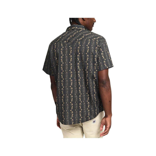 Color swatch for Howler Brothers Men's Hibiscus Ribbons H Bar B Short Sleeve Snapshirt in Antique Black