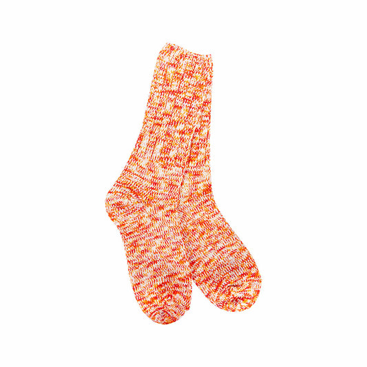 World's Softest Women's Weekend Ragg Crew Socks Orange