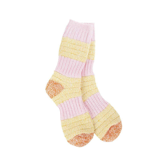 World's Softest Women's Weekend Patch Crew Socks Pink Honey