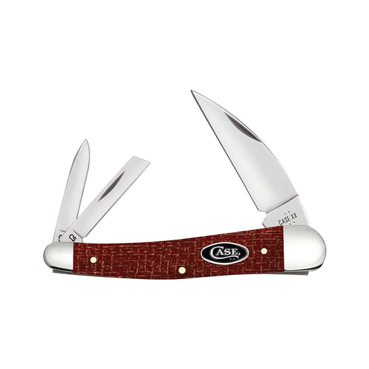 Smooth Dark Red Burlap Micarta CS Seahorse Whittler Knife