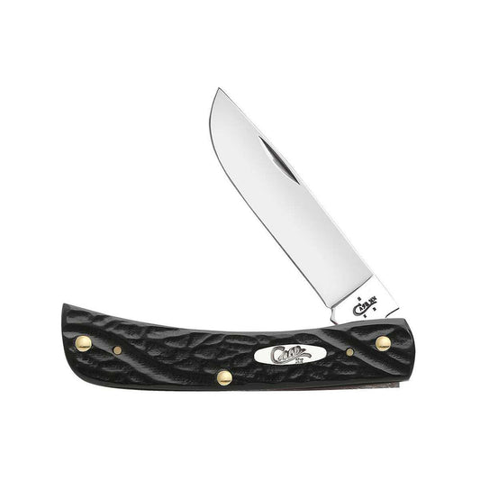 Jigged Rough Black Synthetic Sod Buster Jr Knife