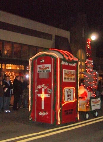 An outhouse float