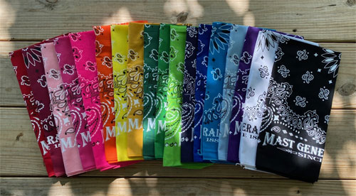 Colorful bandanas can double as napkins