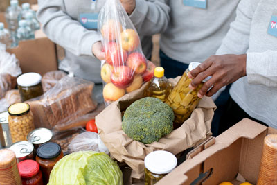 Packing food boxes