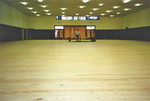 The main floor at the Mast Store in Asheville before the wall units were installed and the grand staircase completed.