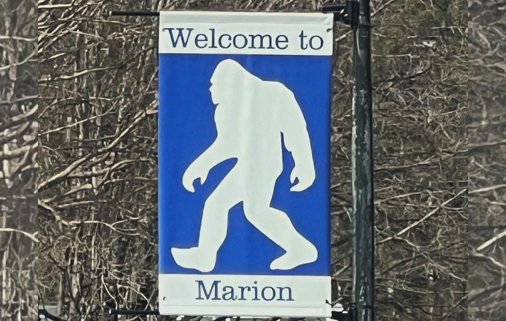 Bigfoot welcomes festival goers to Marion, the home of the Bigfoot Festival - photo courtesy of John Bruner