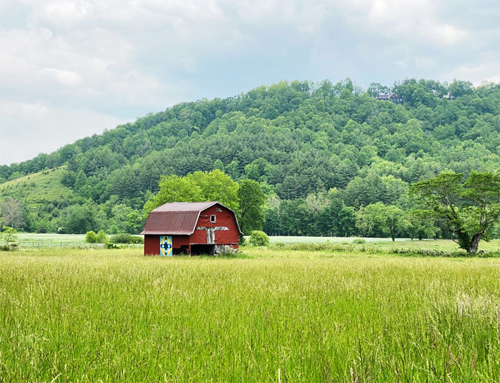 Barn on land in a conservation easement