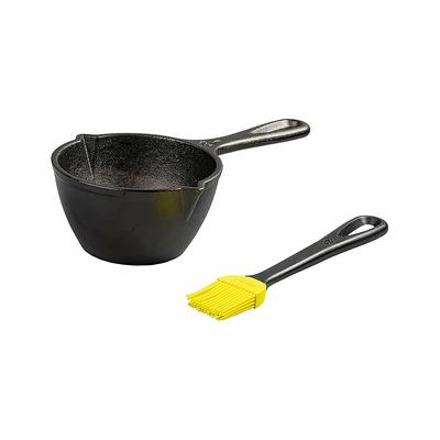 Lodge Cast Iron Sauce Pot with Silicone Brush - 15-Oz
