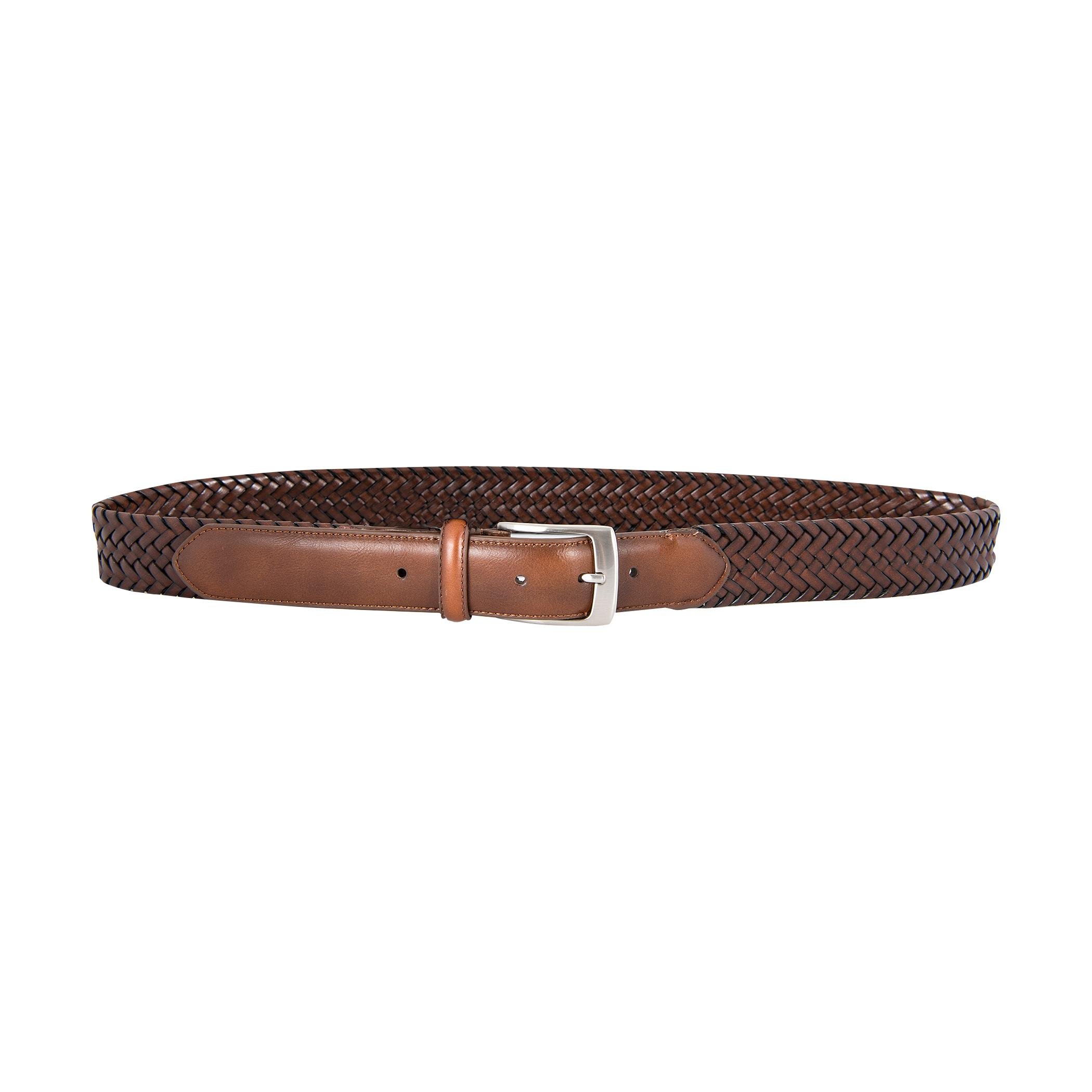 Athison Braided Leather Belt, Brown