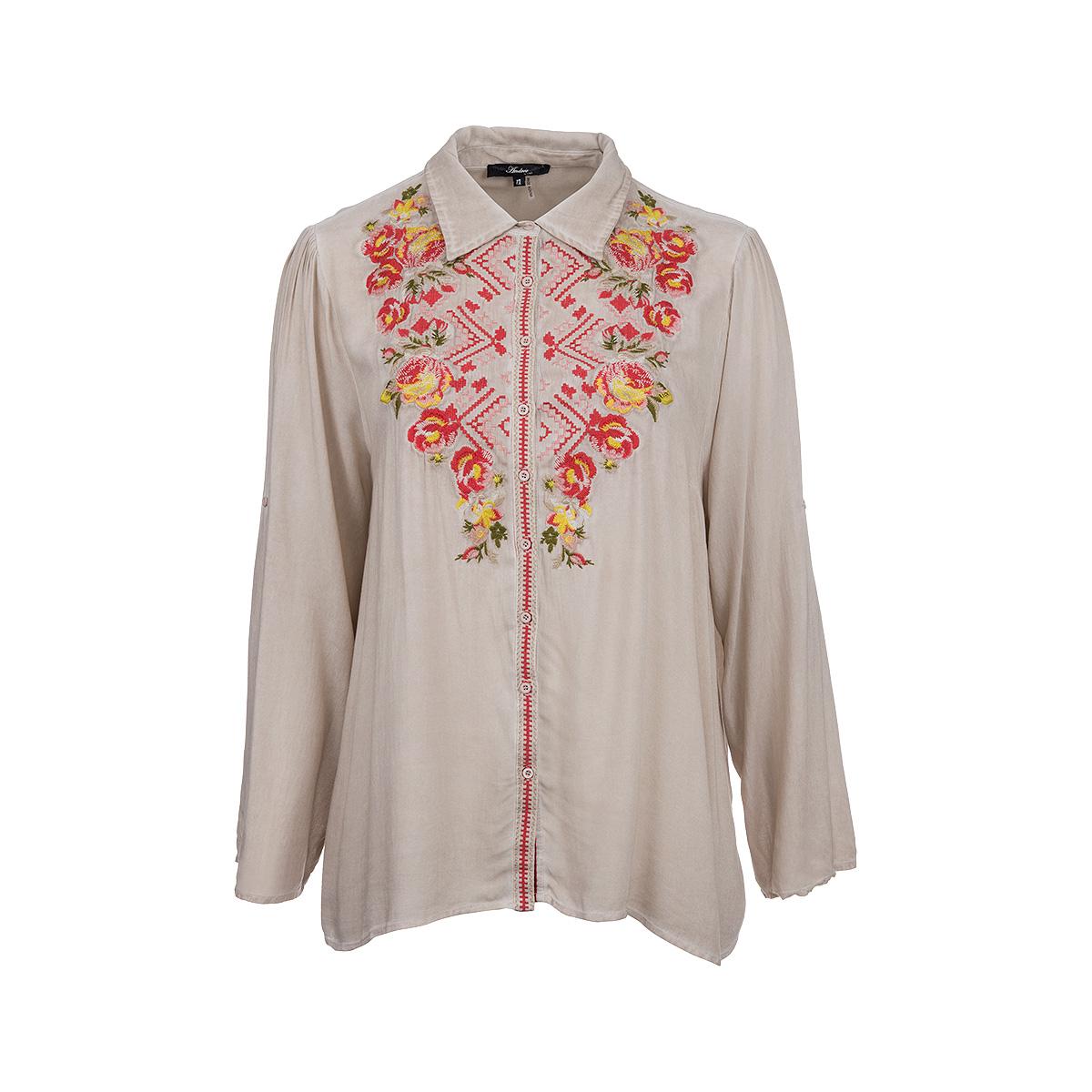 ANDREE BY UNIT | Women's Embroidered Button-Up Shirt - Curvy