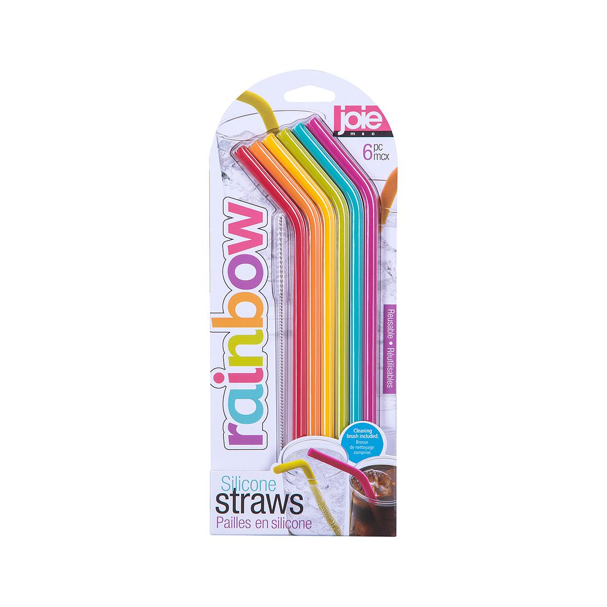 Glass Straws, 6 Sticks, Colourful Glass Straw With Cleaning Brush