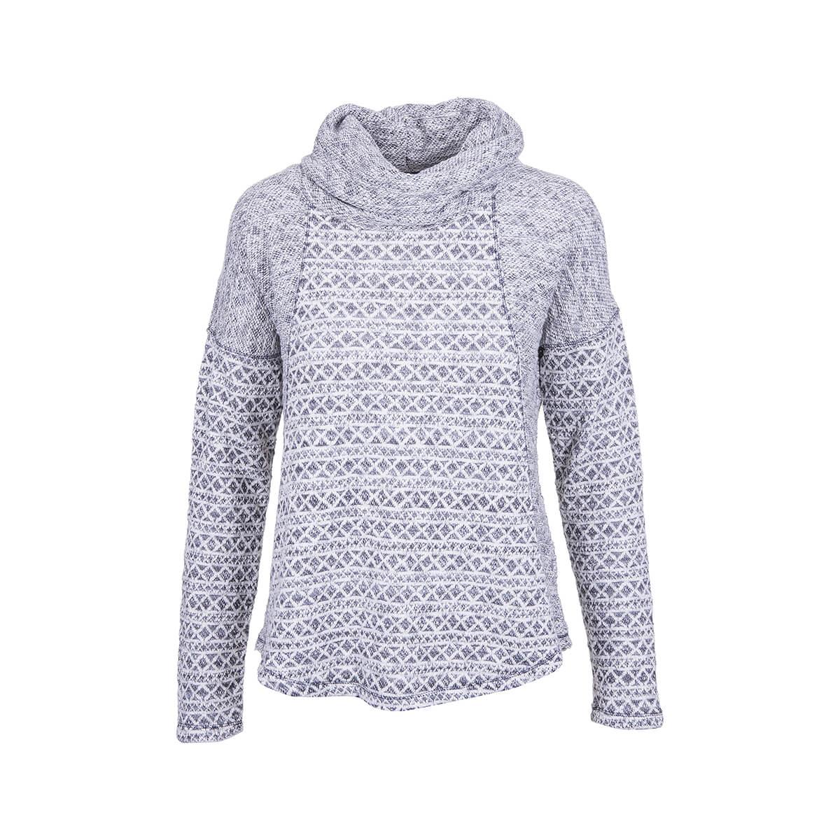 NORTH RIVER | Women's Jacquard Pieced Cowl Neck Sweater