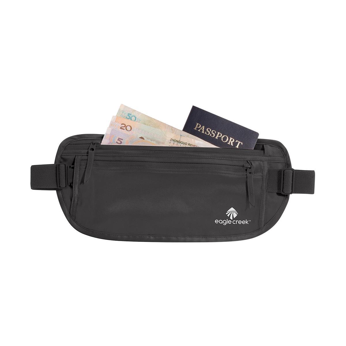 Waist or Hip Leather Bag Black Fanny Pack Travel Money Belt 