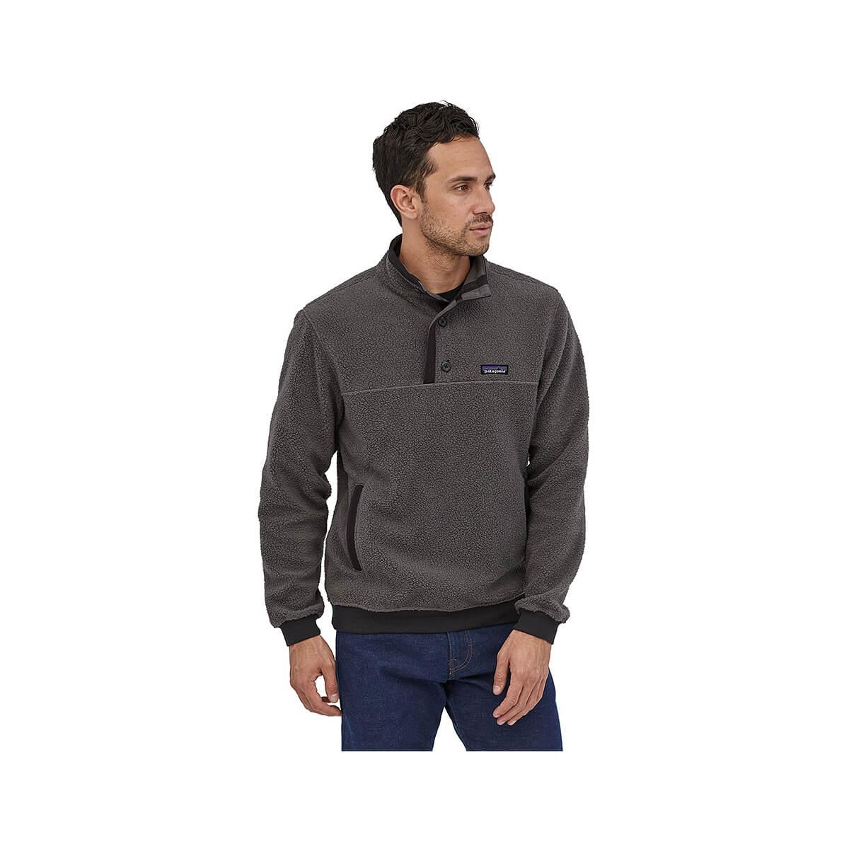 men's shearling fleece button pullover