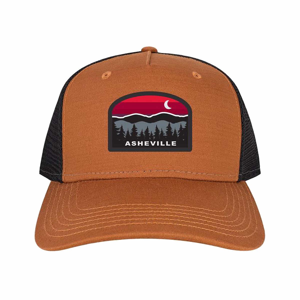 Asheville Roadie Mountain Sunset Trucker Hat