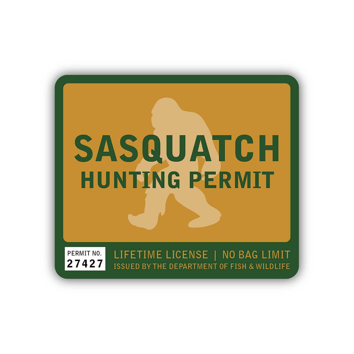 Stickers Northwest SasquatchHuntingPermit Sticker