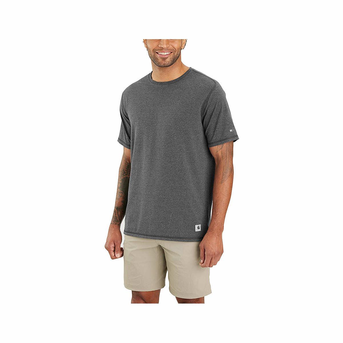 L.L.Bean Carefree Unshrinkable Tee with Pocket Short Sleeve Men's Clothing Gray Heather : XL