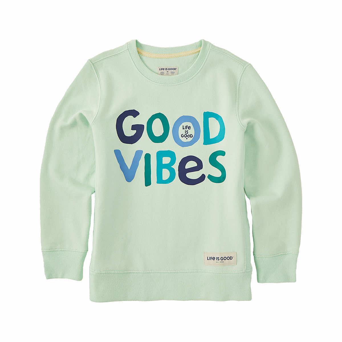 Kids' Good Vibes Simply True Fleece Crew Sweatshirt
