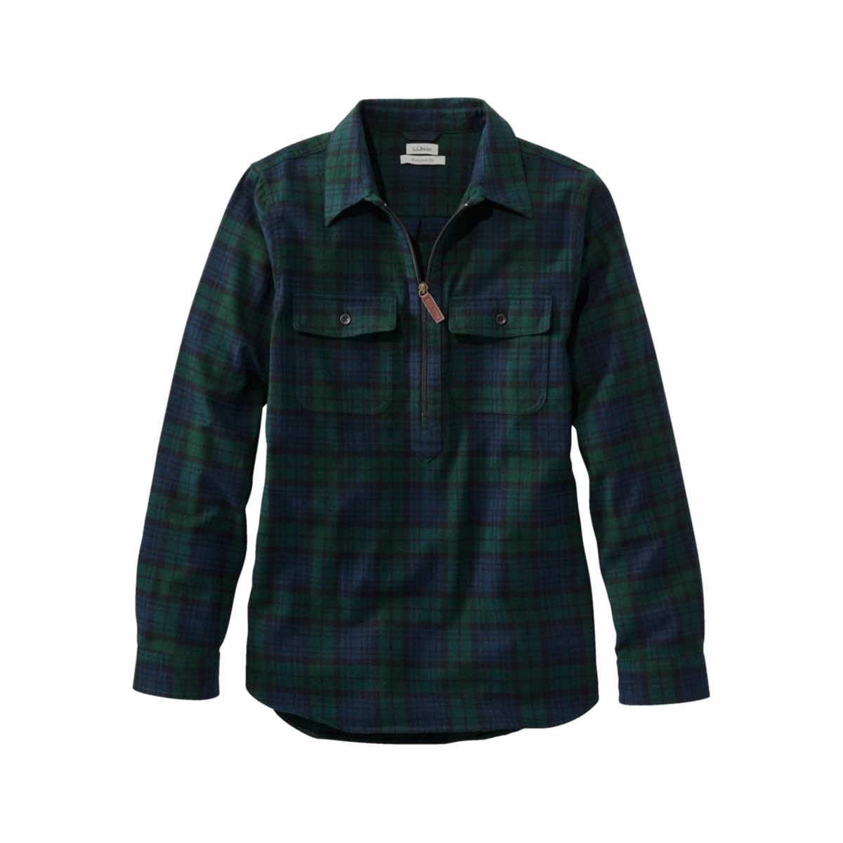 Women's Scotch Long Sleeve Quarter-Zip Flannel Shirt - Curvy