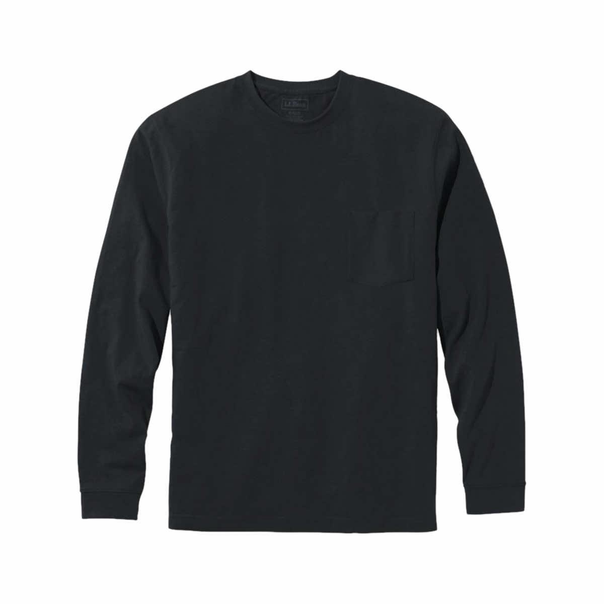 Men's Carefree Unshrinkable Long Sleeve Pocket T-Shirt