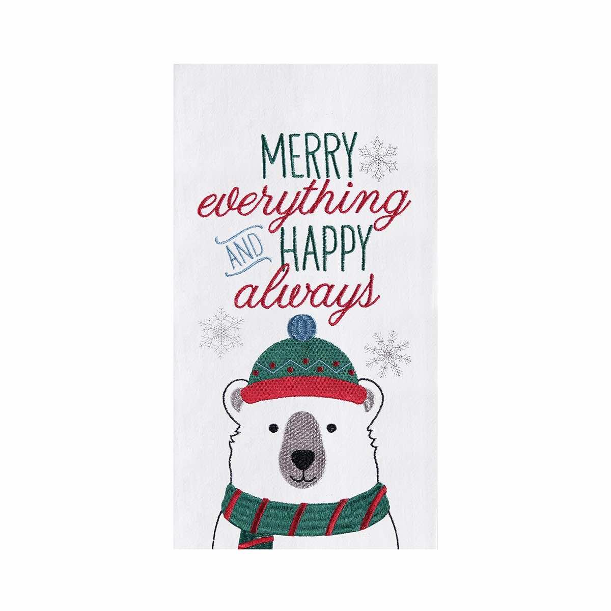 Primitives by Kathy Christmas/Winter Themed Kitchen Towel Set Merry Everything + Happy Always