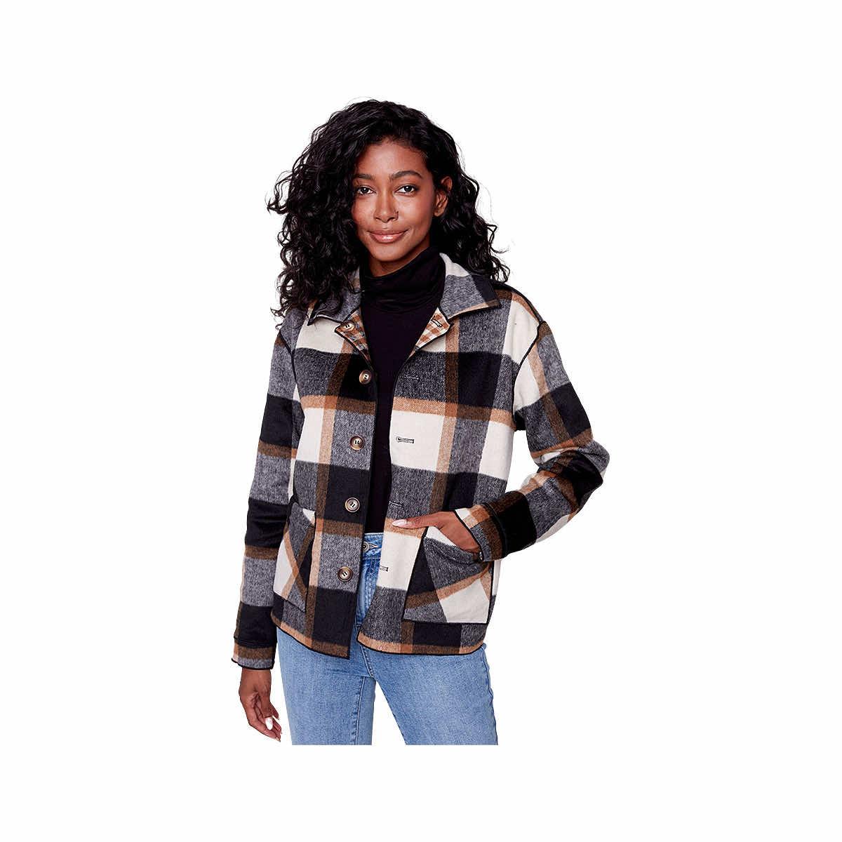 Reversible clearance plaid jacket