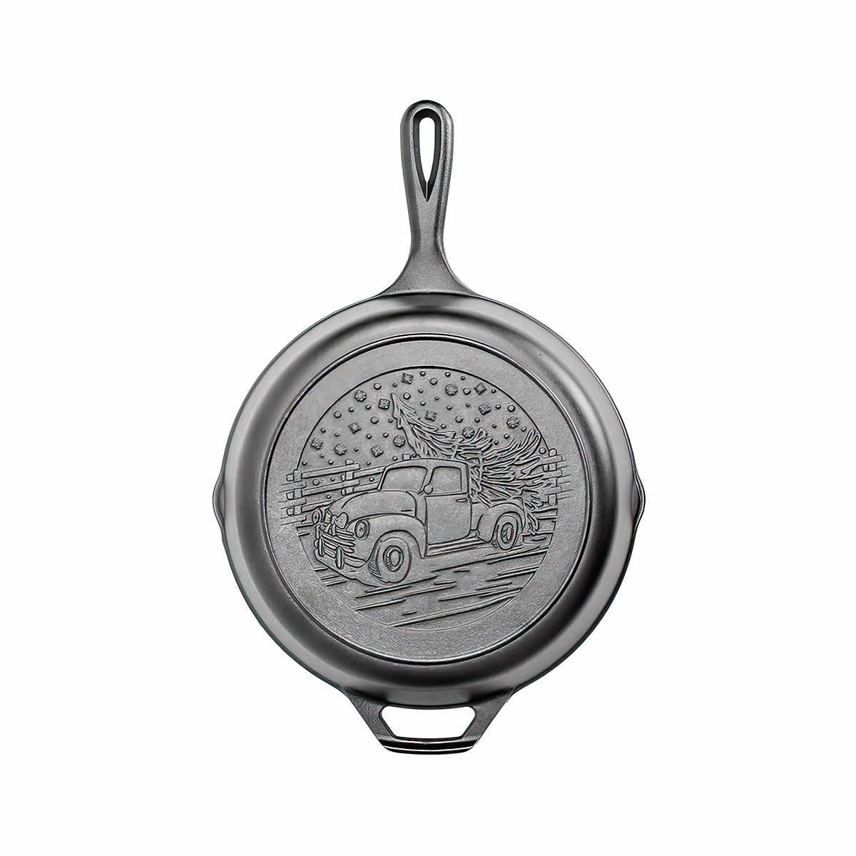 Lodge Seasoned Cast Iron Grinch Skillet, 12