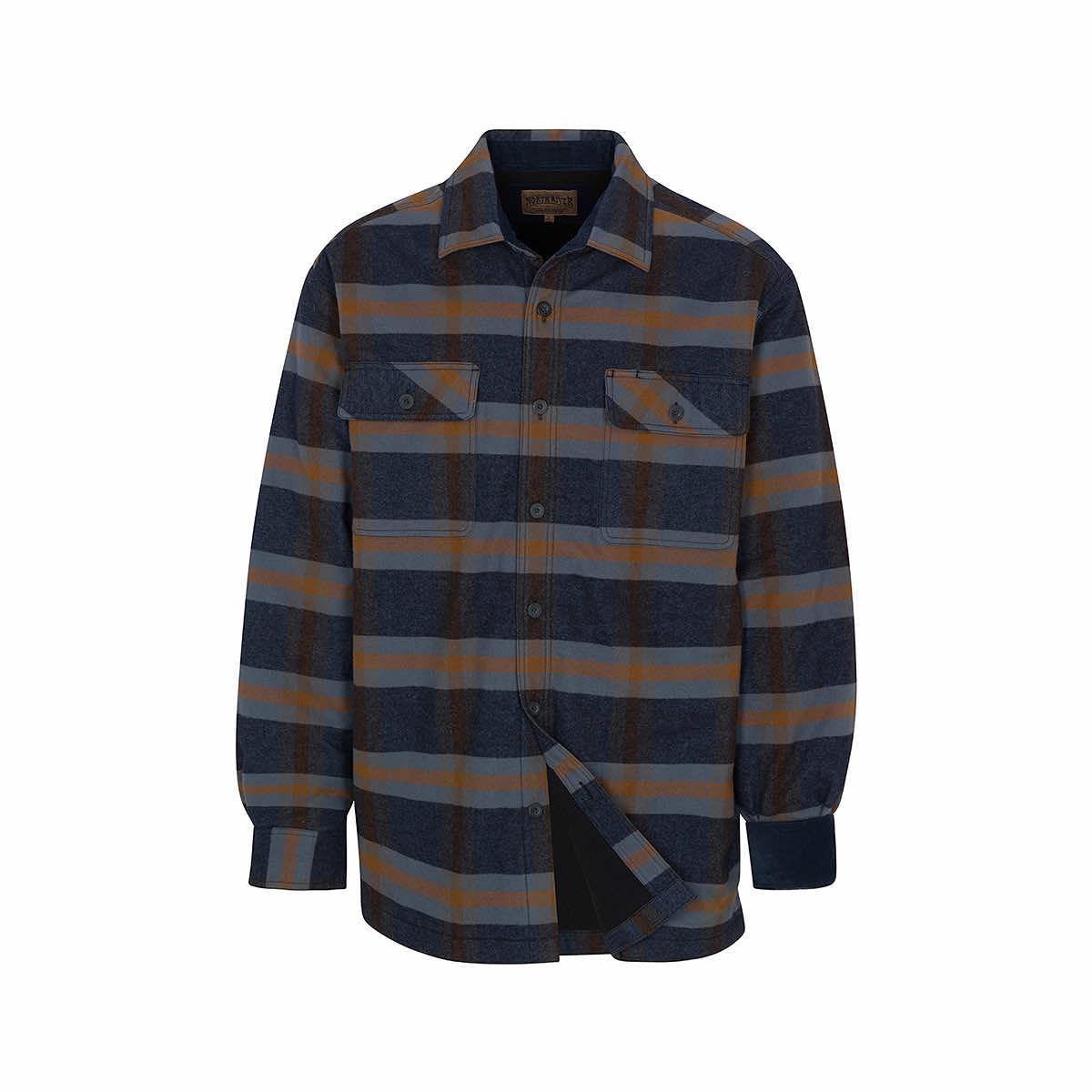 Men's Fleece Lined Plaid Moleskin Shirt Jacket