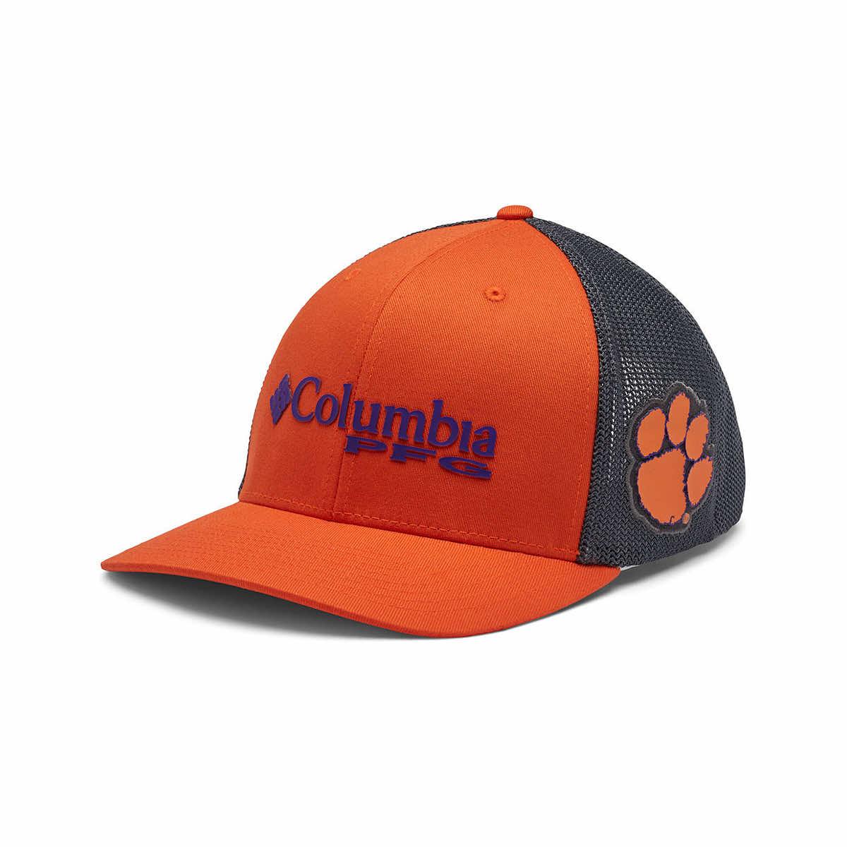Columbia PFG Mesh Snap Back Ball Cap - Clemson - O/S - Orange
