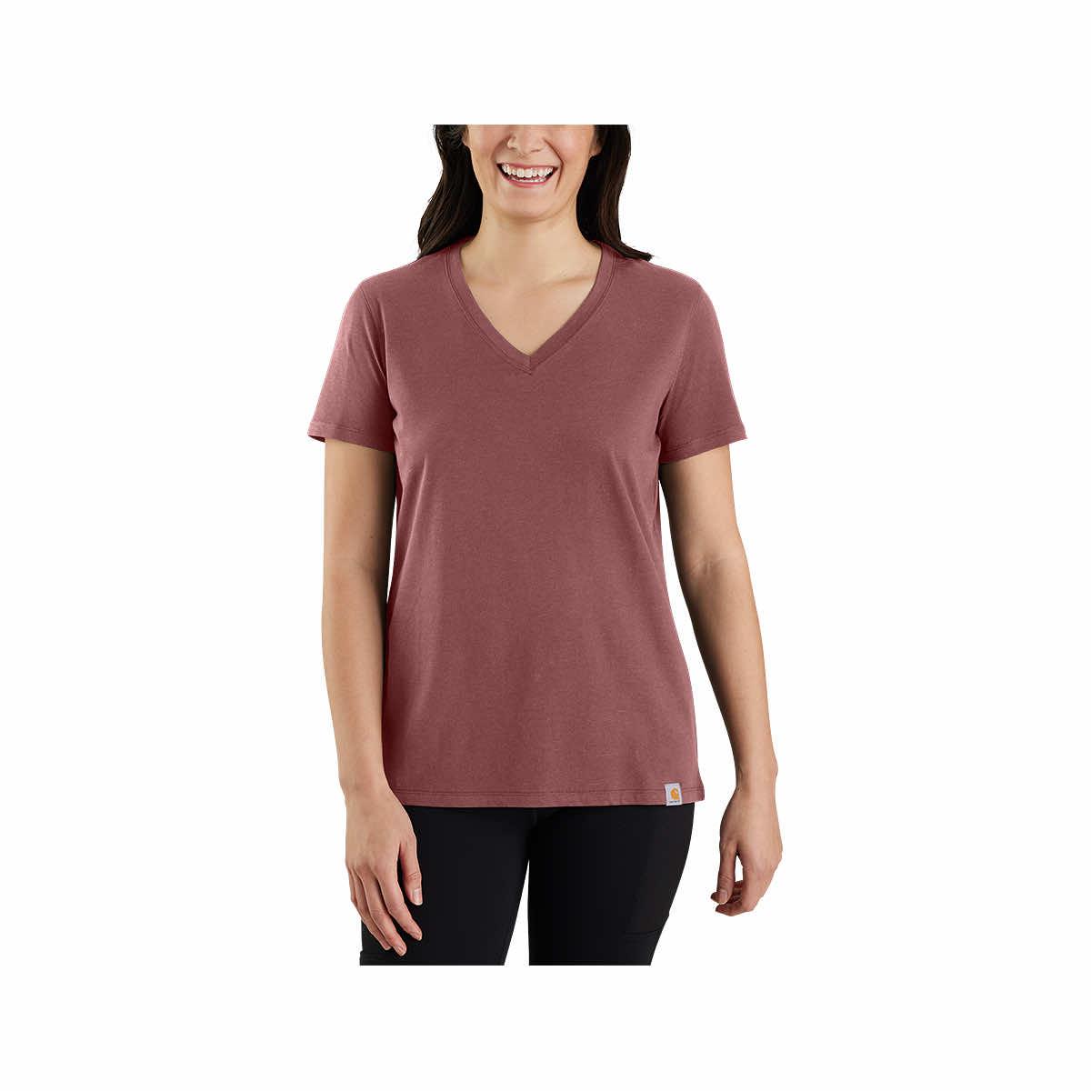 Women's Relaxed Fit Lightweight Short Sleeve V-Neck T-Shirt