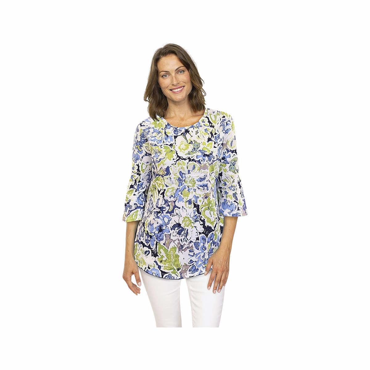 Women's Antique Floral Elbow Sleeve T-Shirt