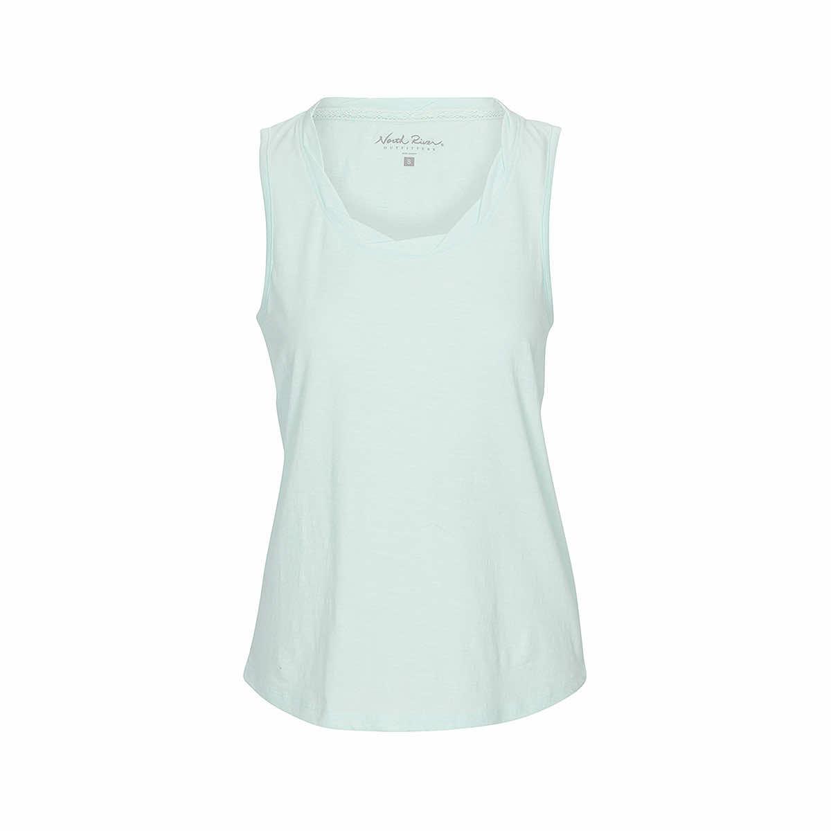 Women's Slub Jersey Twisted Scoop Neck Sleeveless Top