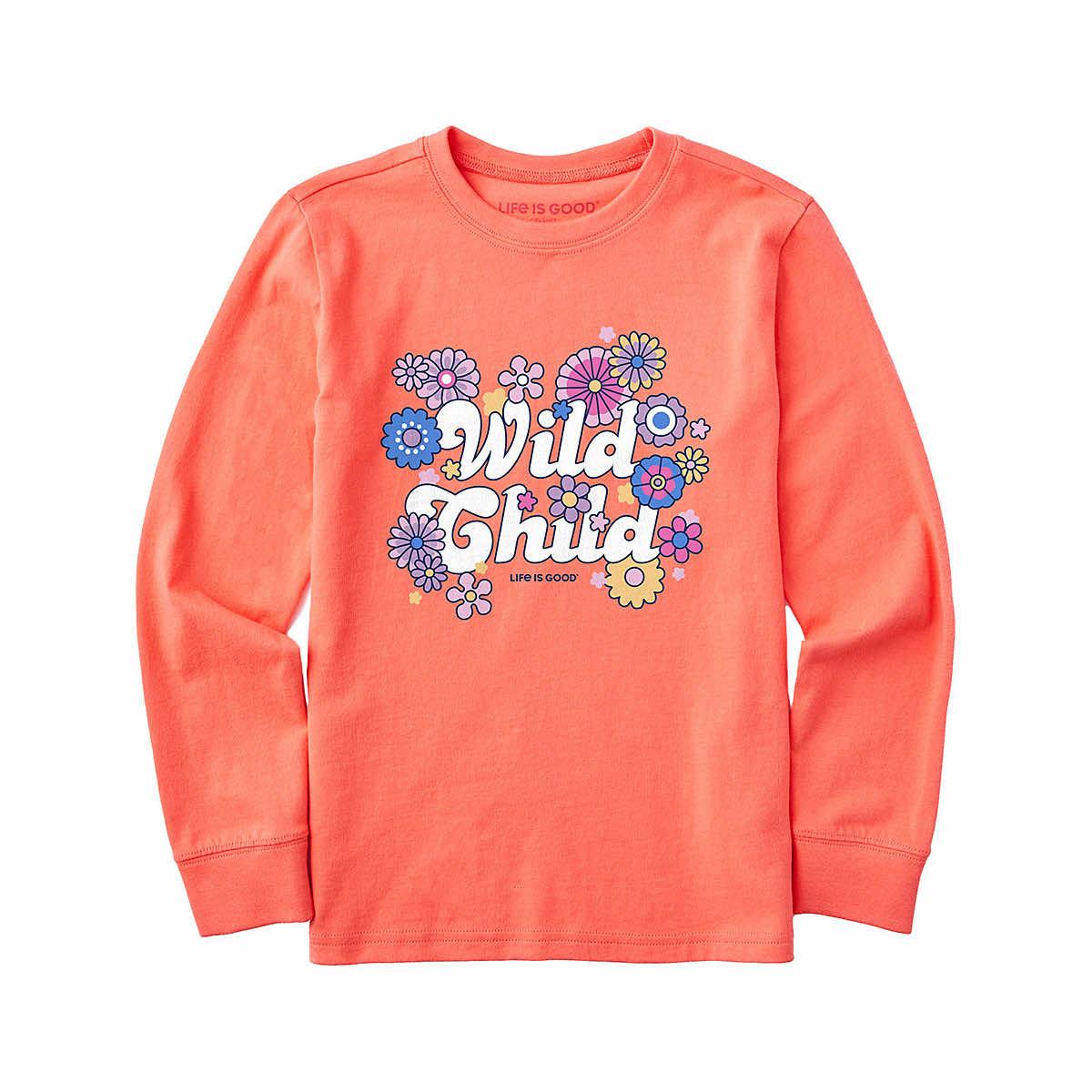 Kids' Hippy Wild Child Long Sleeve Crusher T-Shirt