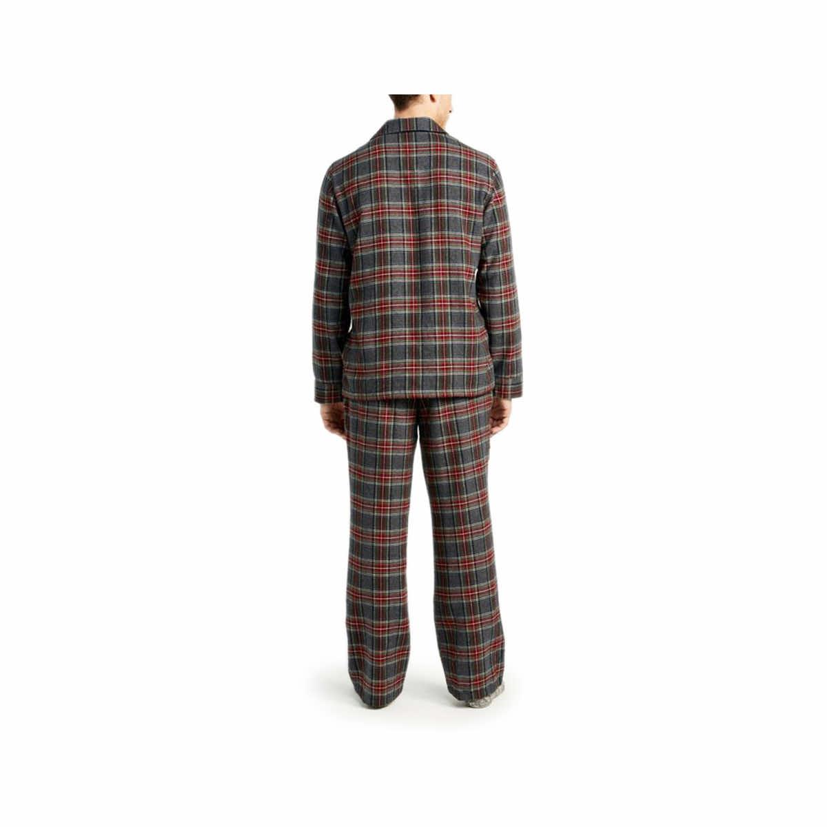  Plaid Moose Lumberjack Red Black Men's Pajama Set Long Sleeve  Button Down Sleepwear Lounge Pjs Set with Pockets S : Sports & Outdoors